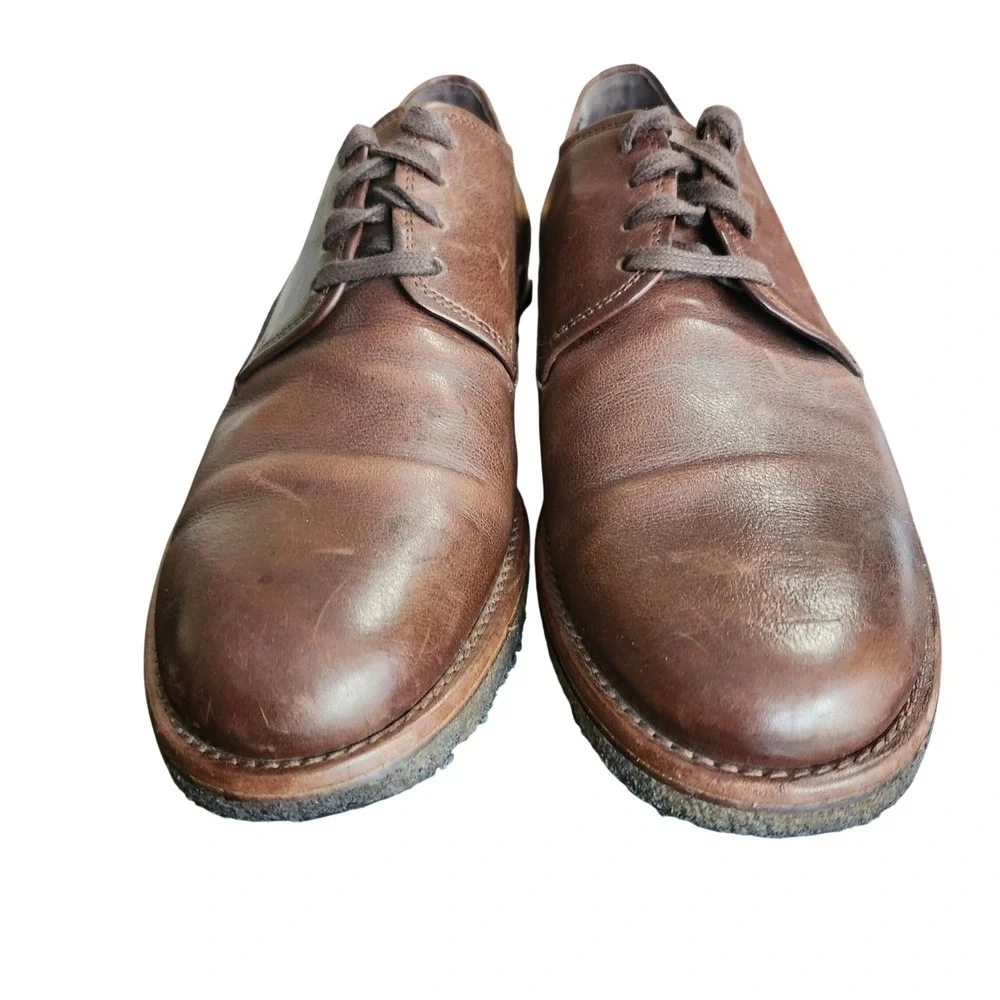 Allen Edmonds Southside Mens Brown Leather Crepe Sole Derby Shoes Handcrafted